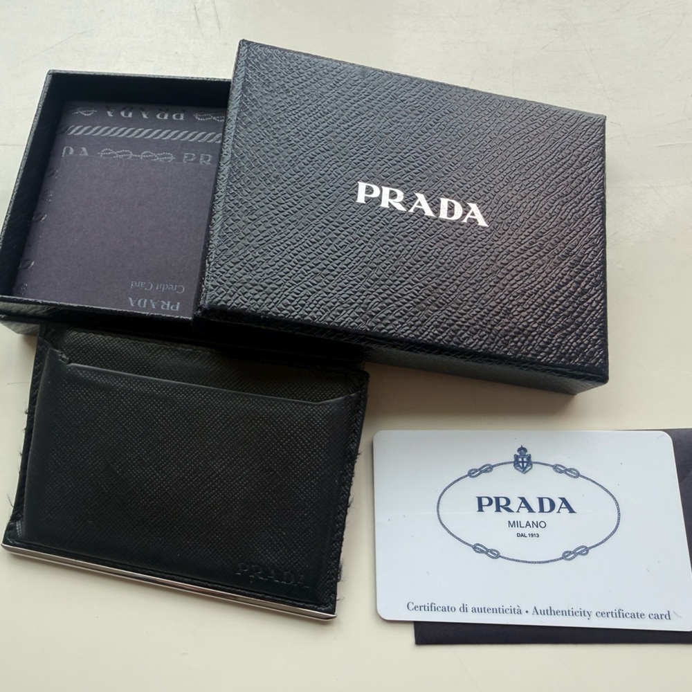 Prada Black Leather Card Holder,not new but great condition